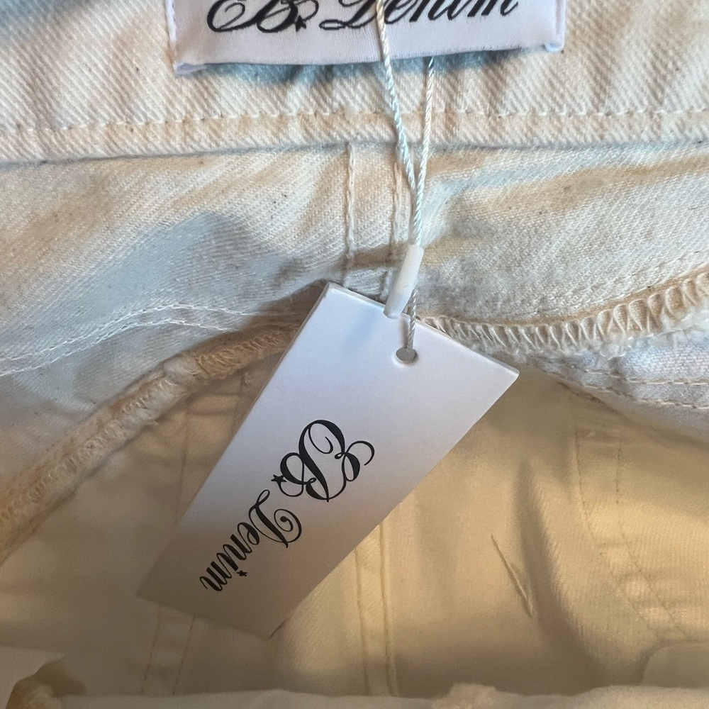 EB Denim Cream and White Jeans w/ Zipper detail - NWT Size 32 - Picture 10 of 10